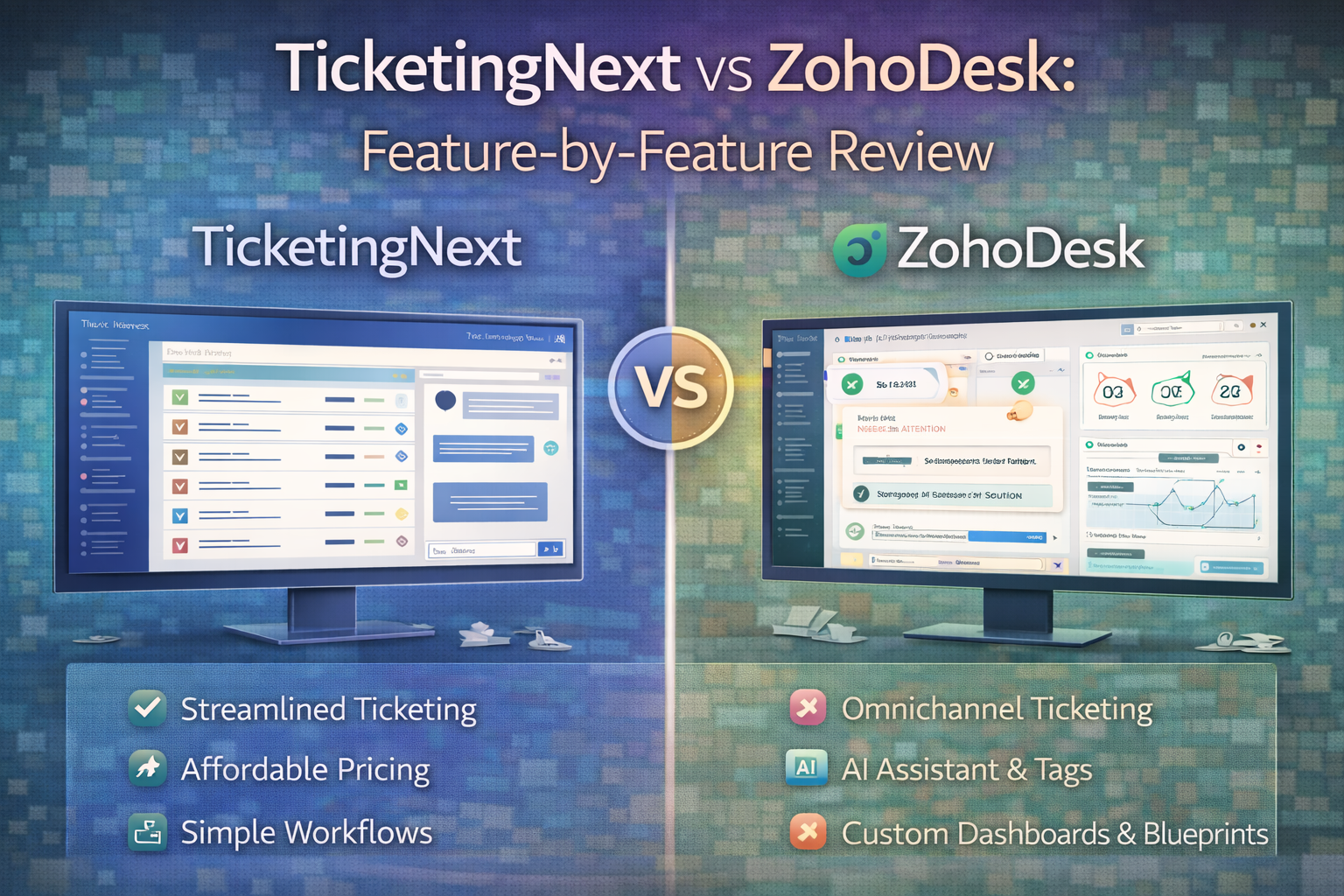 TicketingNext vs ZohoDesk: Feature-by-Feature Review