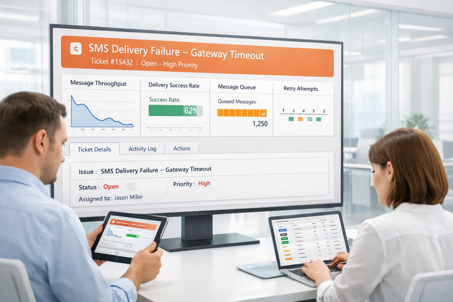 Ticketing for SMS Gateway Issues